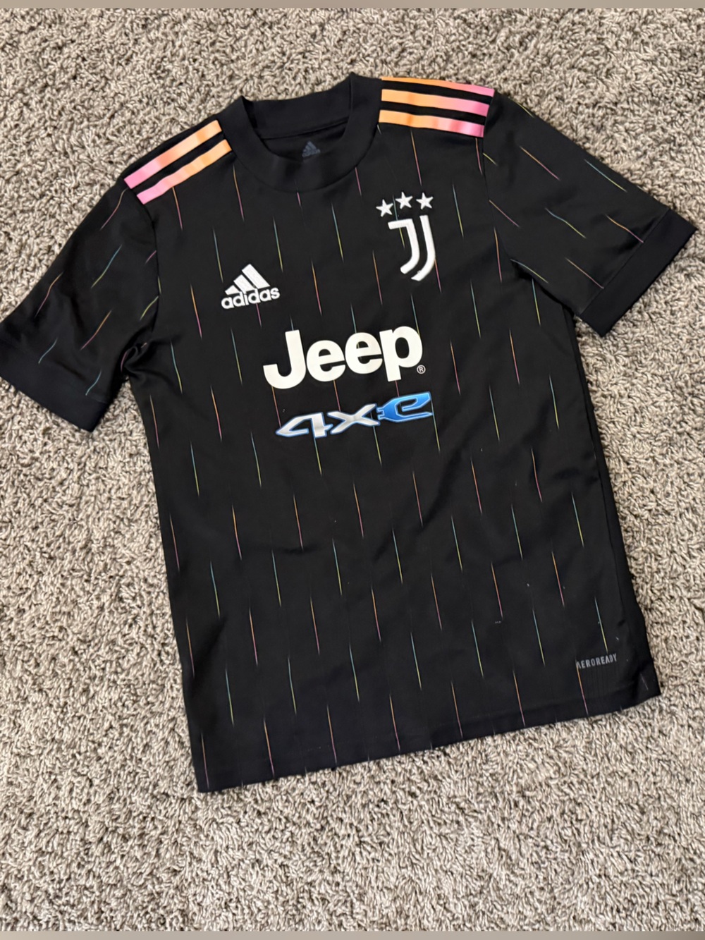 adidas youth Juventus Black Ronaldo Soccer Jersey, size 11-12
